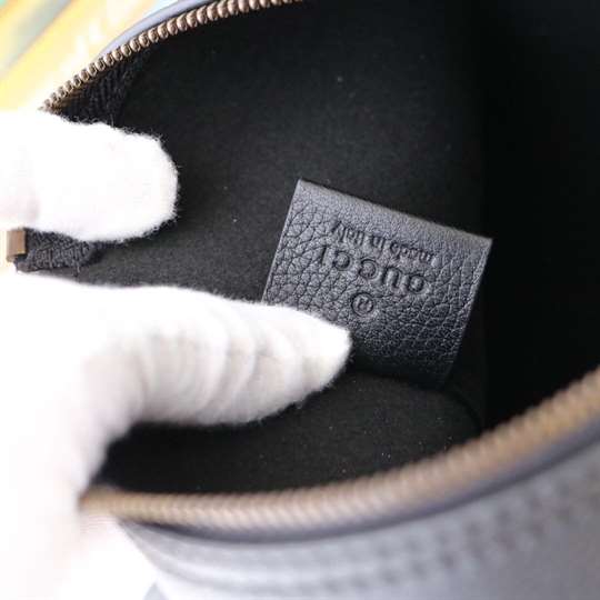 Gucci Large Clutch Purse Black Leather GG Logo Web - WGR035