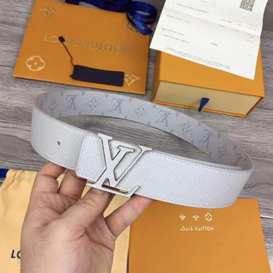 LOUIS VUITTON MEN'S INITIALES 40MM REVERSIBLE BELT WHITE - B127
