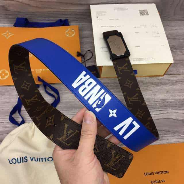 LOUIS VUITTON X NBA 3 STEPS 40MM REVERSIBLE MONOGRAM CANVAS BELT - B97