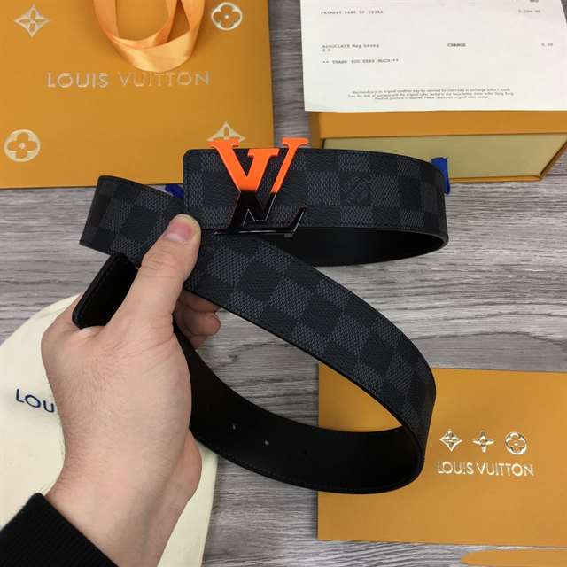 LOUIS VUITTON INITIALES 40MM REVERSIBLE DAMIER GRAPHITE CANVAS BELT - B94