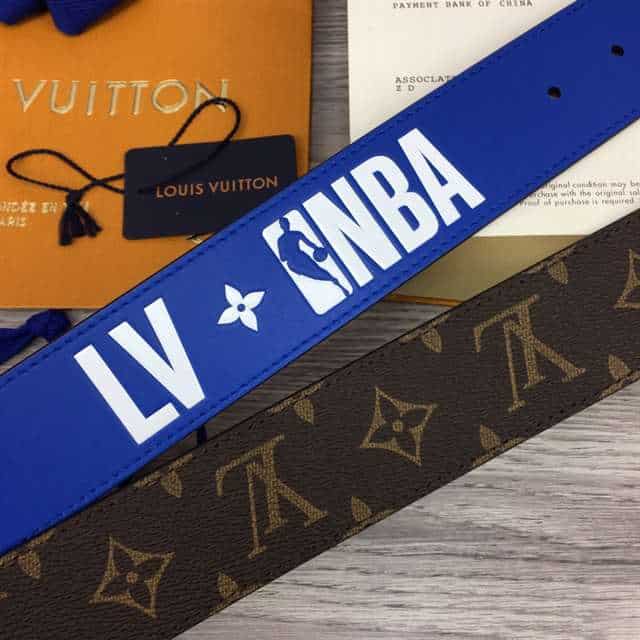 LOUIS VUITTON X NBA 3 STEPS 40MM REVERSIBLE MONOGRAM CANVAS BELT - B113