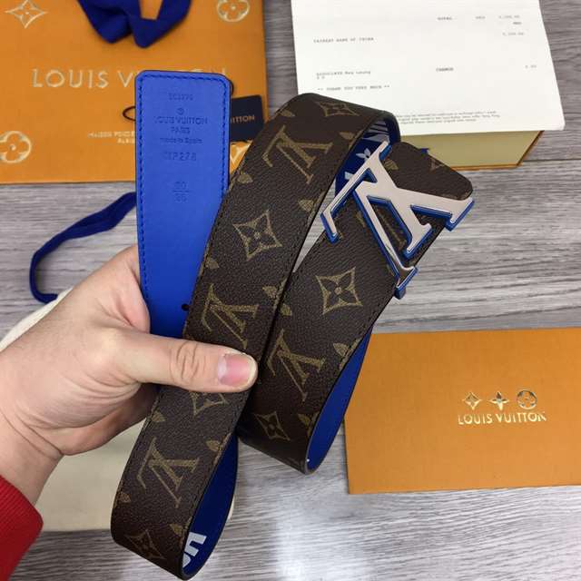 LOUIS VUITTON X NBA 3 STEPS 40MM REVERSIBLE MONOGRAM CANVAS BELT - B113