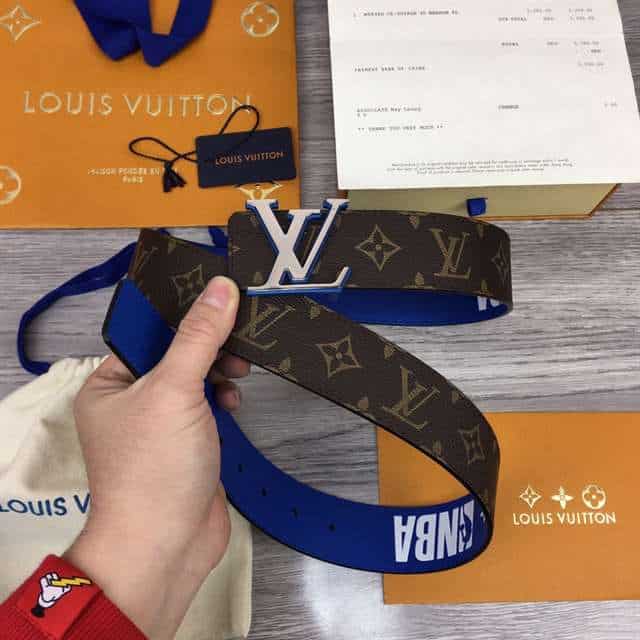 LOUIS VUITTON X NBA 3 STEPS 40MM REVERSIBLE MONOGRAM CANVAS BELT - B113