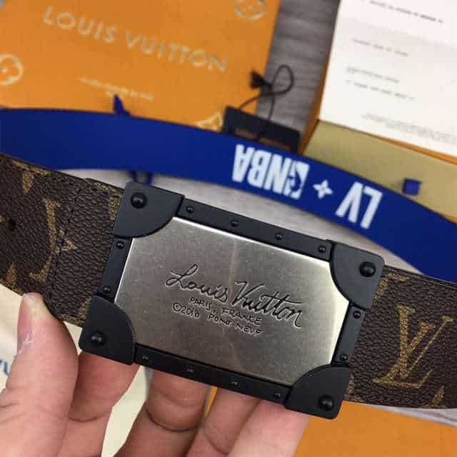 LOUIS VUITTON X NBA 3 STEPS 40MM REVERSIBLE MONOGRAM CANVAS BELT - B97