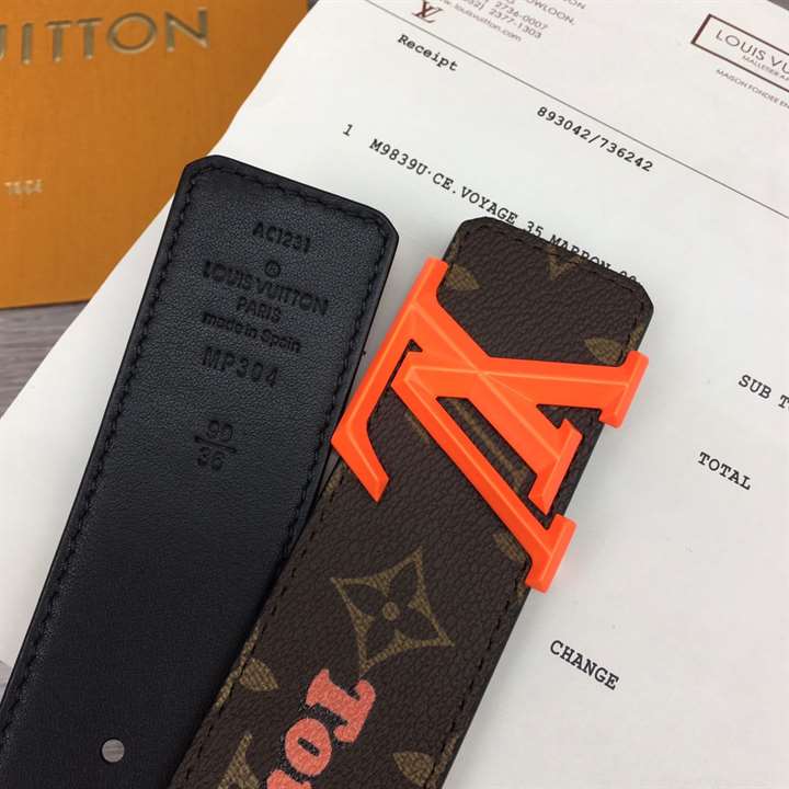 LOUIS VUITTON PYRAMIDE 40MM REVERSIBLE BELT MONOGRAM CANVAS RECTO SIDE - B76