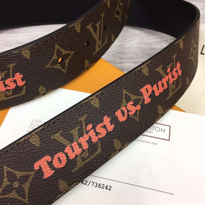 LOUIS VUITTON PYRAMIDE 40MM REVERSIBLE BELT MONOGRAM CANVAS RECTO SIDE - B76