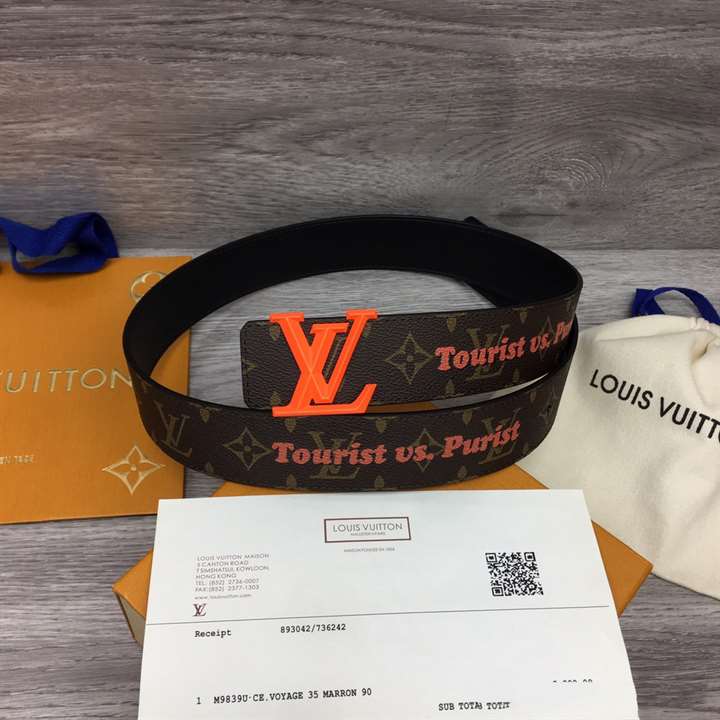 LOUIS VUITTON PYRAMIDE 40MM REVERSIBLE BELT MONOGRAM CANVAS RECTO SIDE - B76