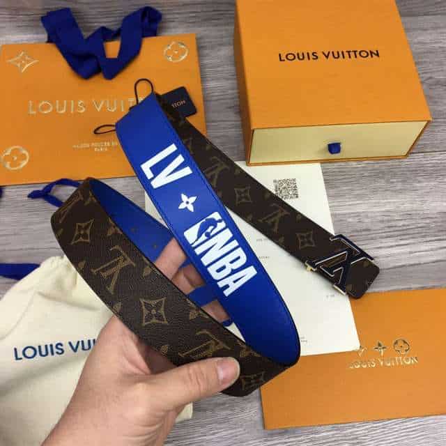 LOUIS VUITTON X NBA 3 STEPS 40MM REVERSIBLE MONOGRAM CANVAS BELT - B114