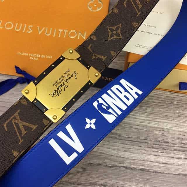 LOUIS VUITTON X NBA 3 STEPS 40MM REVERSIBLE MONOGRAM CANVAS BELT - B101