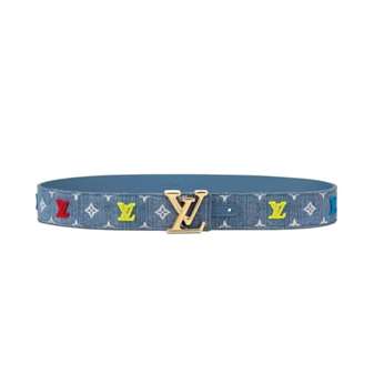 LOUIS VUITTON BLUE DENIM 'NEW WAVE' BELT - B105