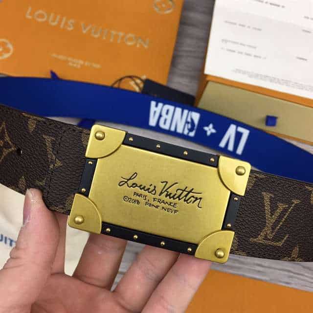 LOUIS VUITTON X NBA 3 STEPS 40MM REVERSIBLE MONOGRAM CANVAS BELT - B101