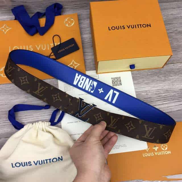 LOUIS VUITTON X NBA 3 STEPS 40MM REVERSIBLE MONOGRAM CANVAS BELT - B114