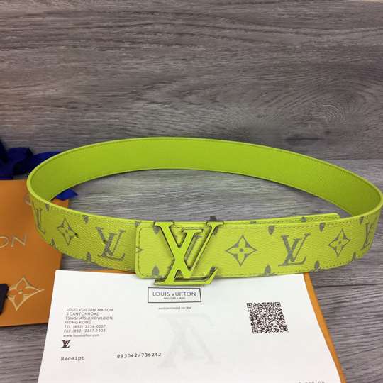 LOUIS VUITTON MEN'S INITIALES 40MM REVERSIBLE BELT YELLOW - B128