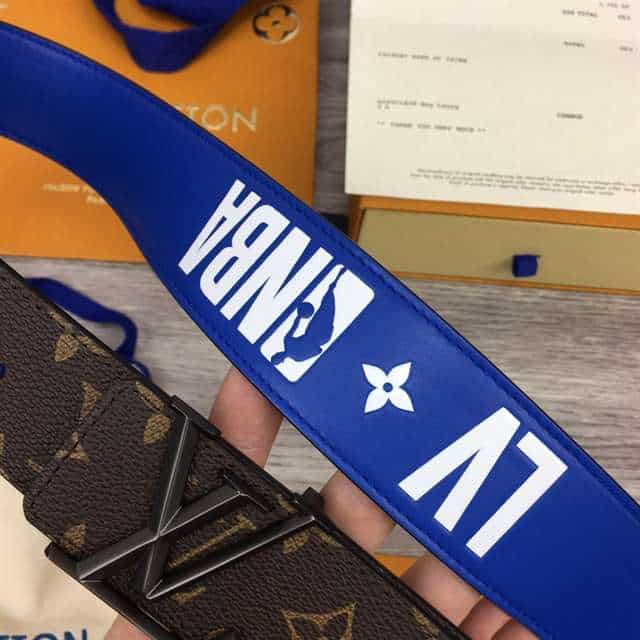 LOUIS VUITTON X NBA 3 STEPS 40MM REVERSIBLE MONOGRAM CANVAS BELT - B98