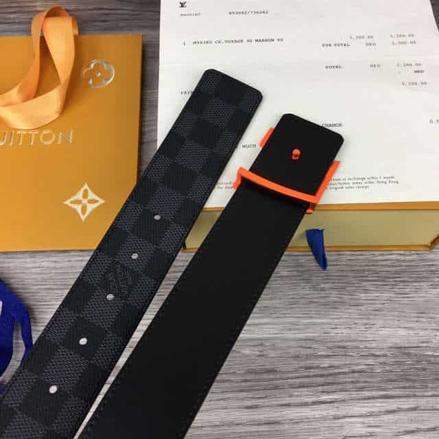 LOUIS VUITTON INITIALES 40MM REVERSIBLE DAMIER GRAPHITE CANVAS BELT - B94