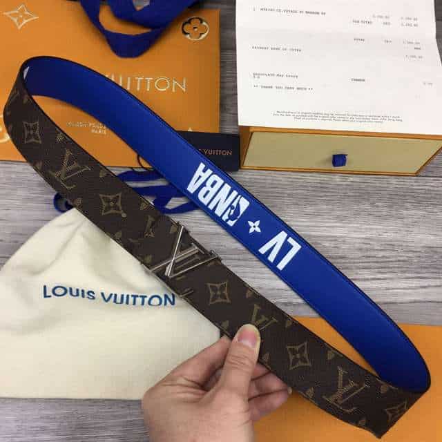 LOUIS VUITTON X NBA 3 STEPS 40MM REVERSIBLE MONOGRAM CANVAS BELT - B100