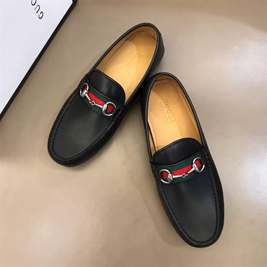 GUCCI GUCCI LEATHER DRIVER WITH WEB - LDG010