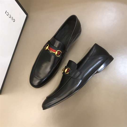 GUCCI 10MM LEATHER FOLDABLED LOAFERS W/ WEB - LDG017