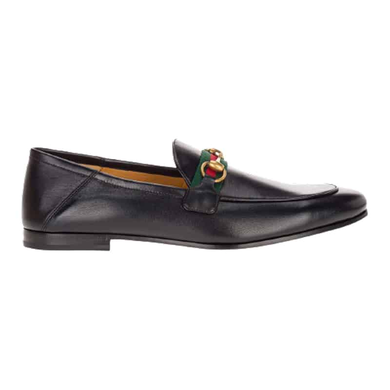 GUCCI 10MM LEATHER FOLDABLED LOAFERS W/ WEB - LDG017