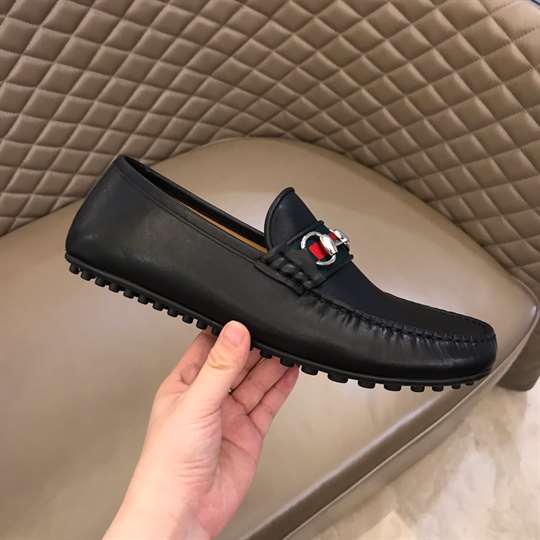 GUCCI GUCCI LEATHER DRIVER WITH WEB - LDG010