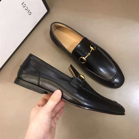 GUCCI JORDAAN LEATHER LOAFER - LDG016