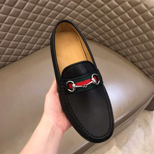 GUCCI GUCCI LEATHER DRIVER WITH WEB - LDG010