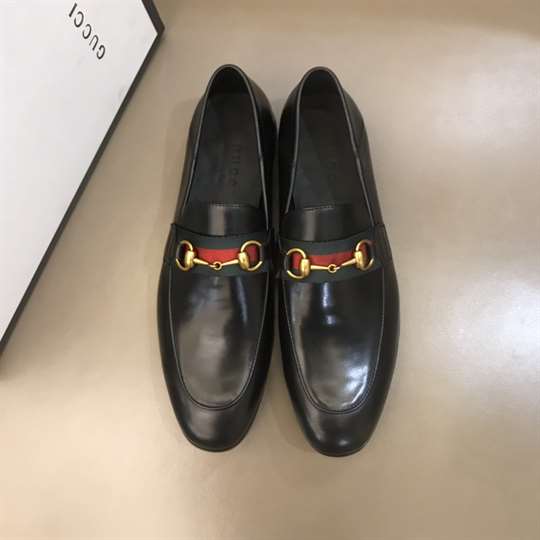 GUCCI 10MM LEATHER FOLDABLED LOAFERS W/ WEB - LDG017