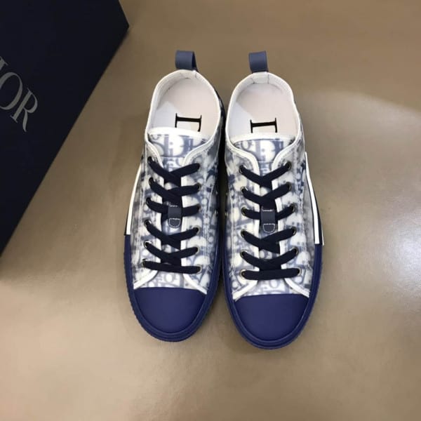 DIOR B23 LOW-TOP SNEAKER IN BLUE DIOR OBLIQUE – CD84