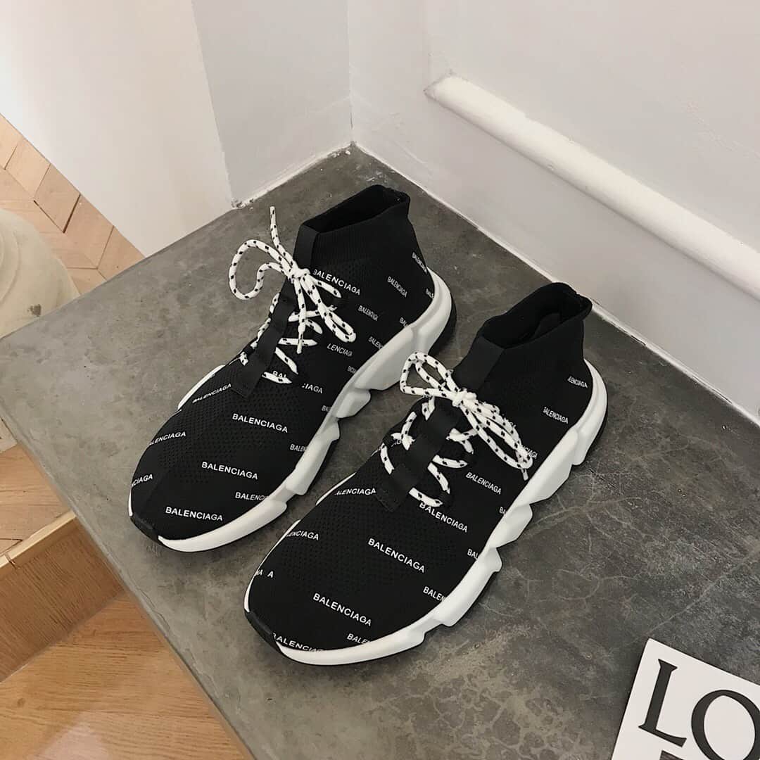 BALENCIAGA MEN'S SPEED LOGO-PRINT SNEAKER - BB166