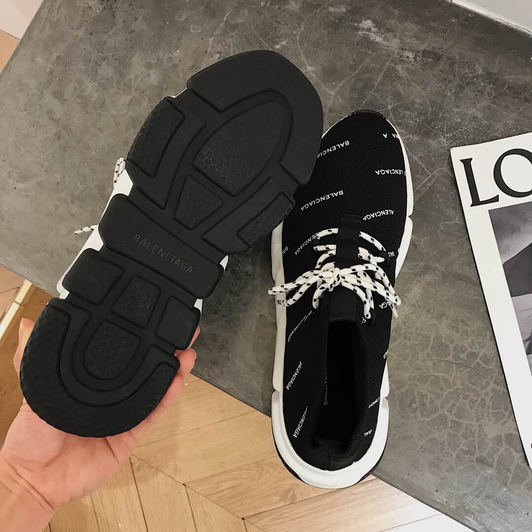 BALENCIAGA MEN'S SPEED LOGO-PRINT SNEAKER - BB166