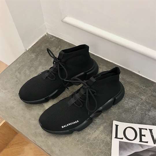 BALENCIAGA MEN'S SPEED LACE-UP SNEAKER IN BLACK - BB163