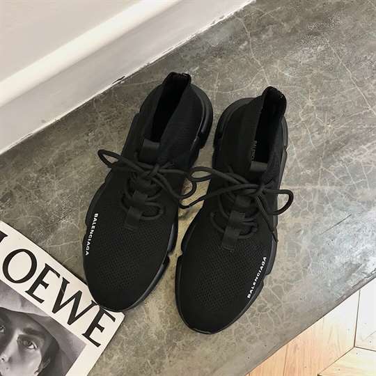 BALENCIAGA MEN'S SPEED LACE-UP SNEAKER IN BLACK - BB163