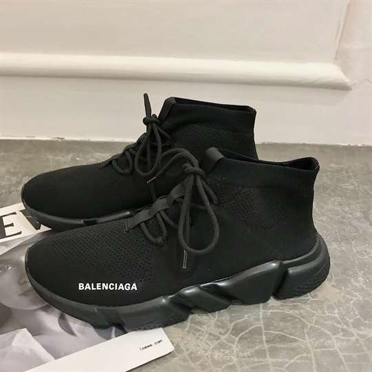 BALENCIAGA MEN'S SPEED LACE-UP SNEAKER IN BLACK - BB163