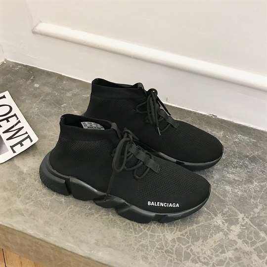 BALENCIAGA MEN'S SPEED LACE-UP SNEAKER IN BLACK - BB163