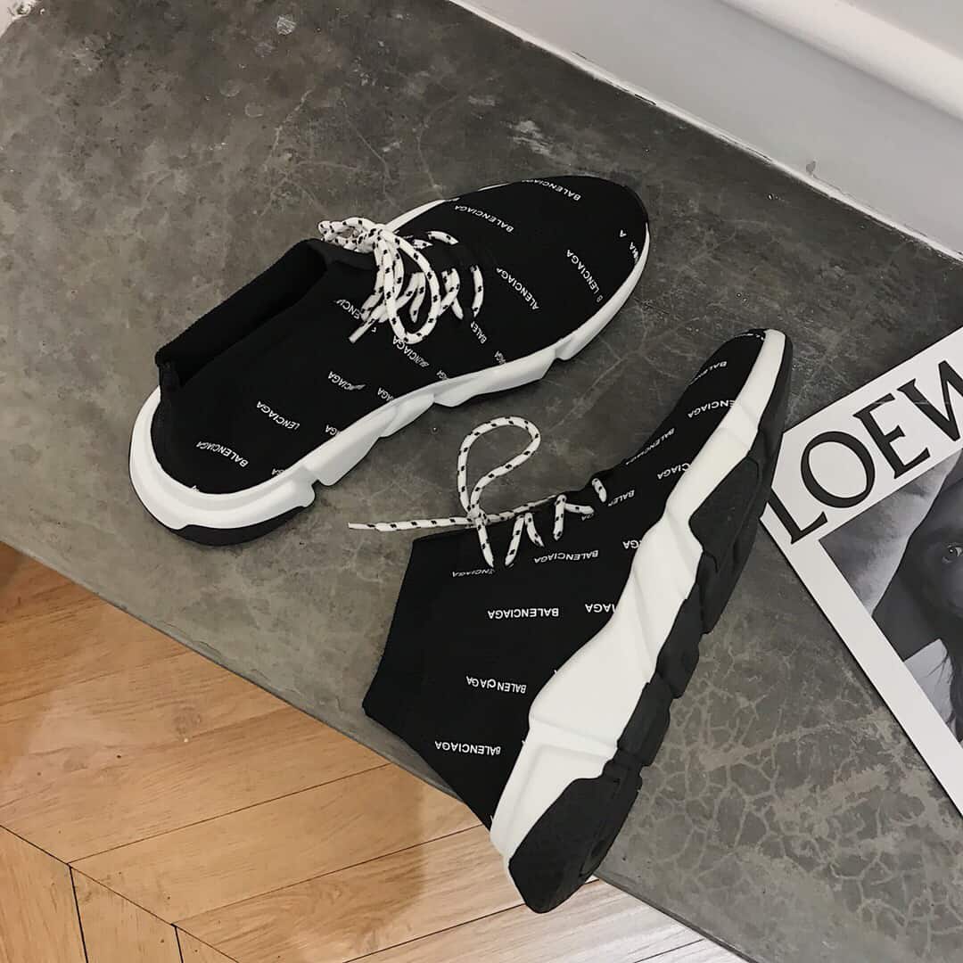 BALENCIAGA MEN'S SPEED LOGO-PRINT SNEAKER - BB166