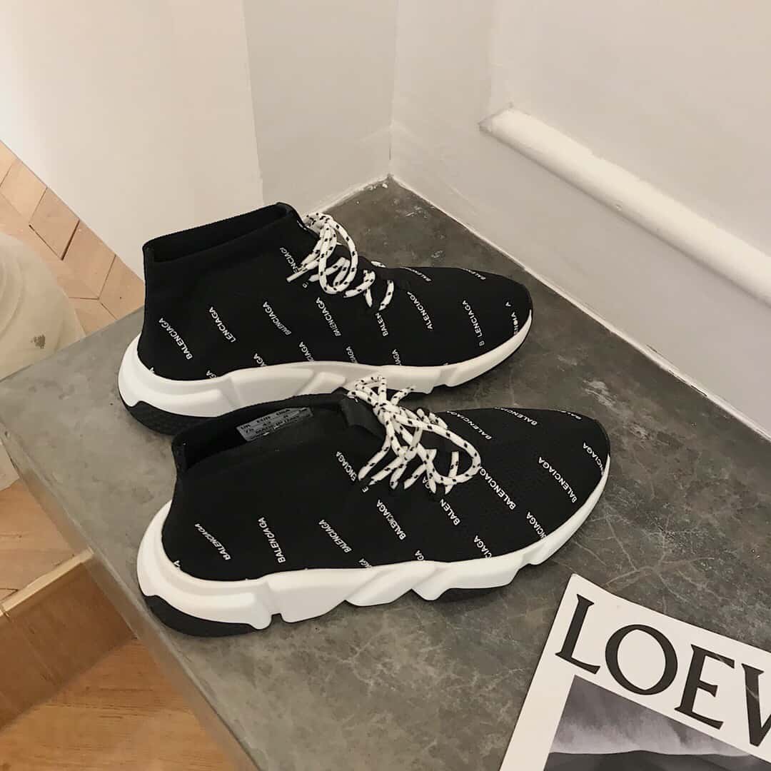 BALENCIAGA MEN'S SPEED LOGO-PRINT SNEAKER - BB166