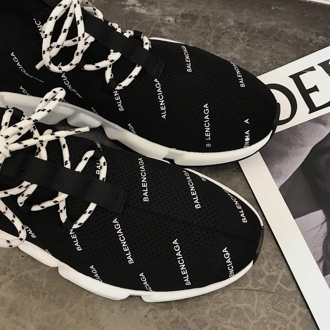 BALENCIAGA MEN'S SPEED LOGO-PRINT SNEAKER - BB166