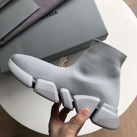 BALENCIAGA SPEED 2.0 SNEAKER IN GREY RECYCLED KNIT - BB142