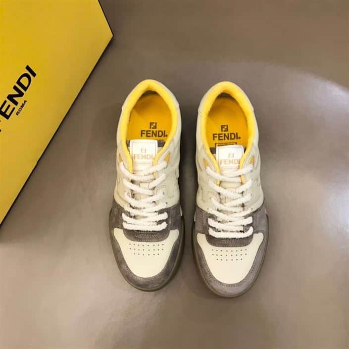 Fendi Match Beige Suede Low-Top Sneakers - FD32