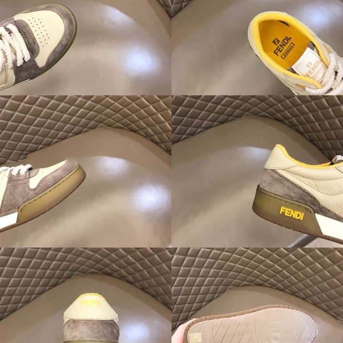 Fendi Match Beige Suede Low-Top Sneakers - FD32
