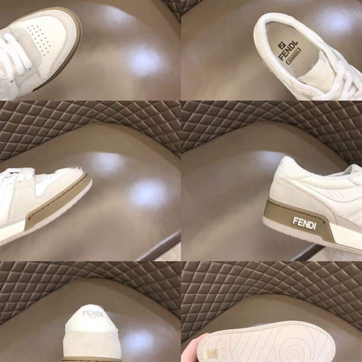 Fendi Match Low-Top Sneakers In White Suede - FD31
