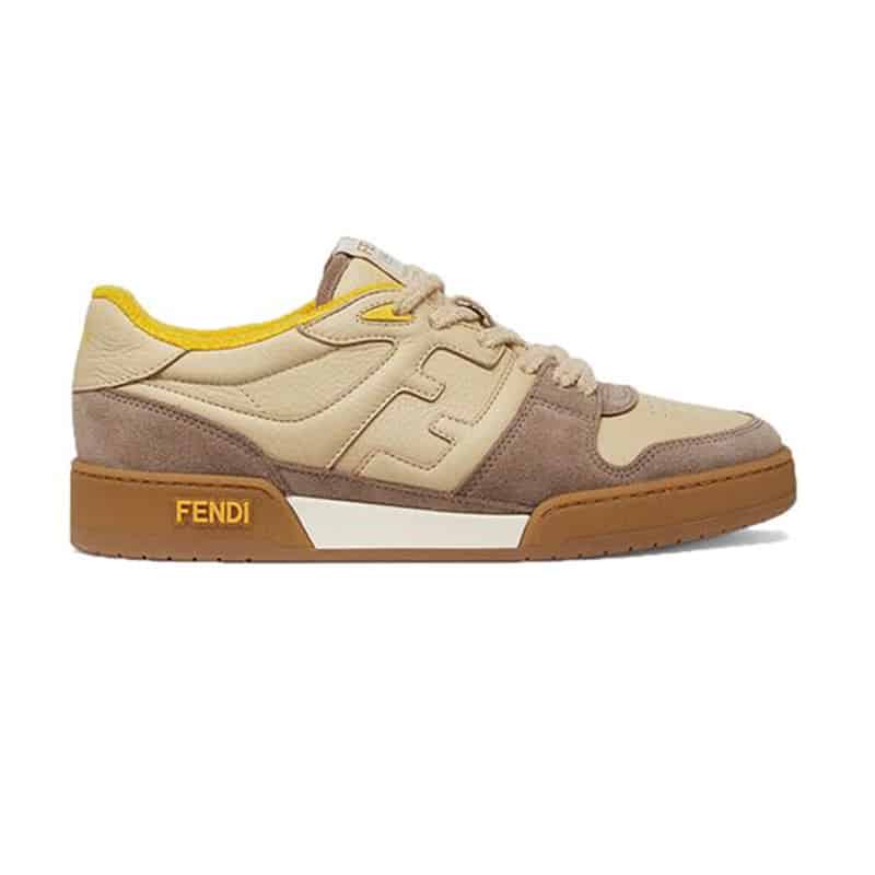 Fendi Match Beige Suede Low-Top Sneakers - FD32