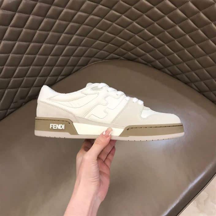 Fendi Match Low-Top Sneakers In White Suede - FD31