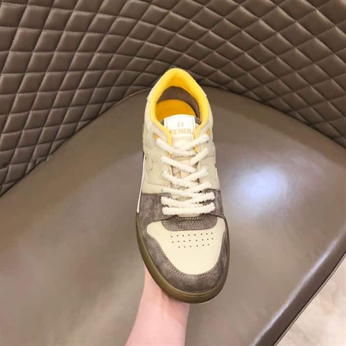 Fendi Match Beige Suede Low-Top Sneakers - FD32