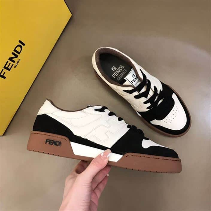 Fendi Match Low-Top Sneakers In Black Suede - FD30