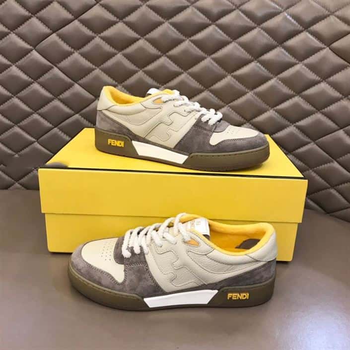 Fendi Match Beige Suede Low-Top Sneakers - FD32