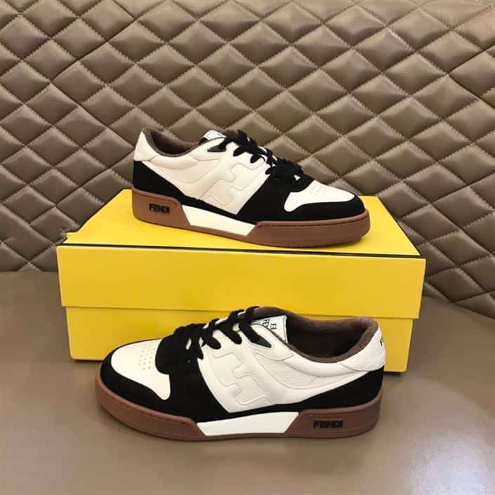 Fendi Match Low-Top Sneakers In Black Suede - FD30