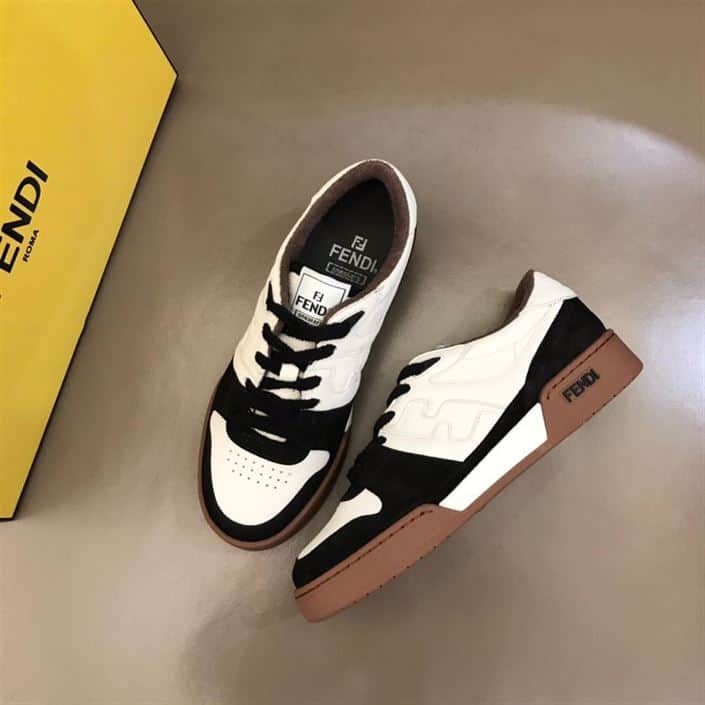 Fendi Match Low-Top Sneakers In Black Suede - FD30