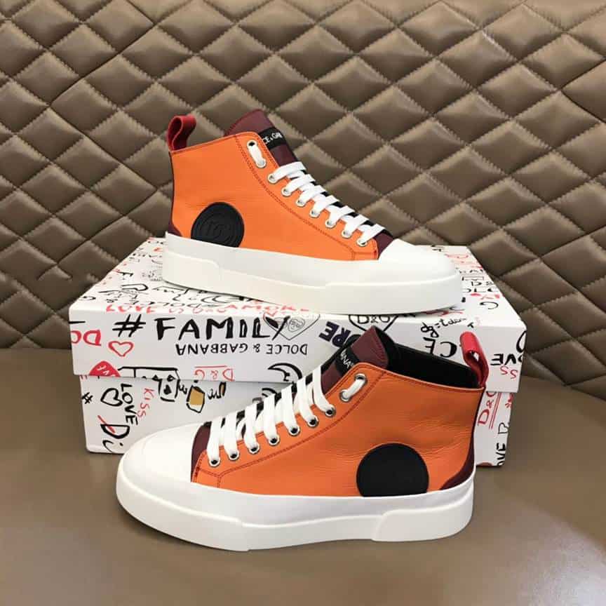 DOLCE AND GABBANA QUILTED TWO-TONE NYLON PORTOFINO LIGHT MID-TOP SNEAKERS - DG106