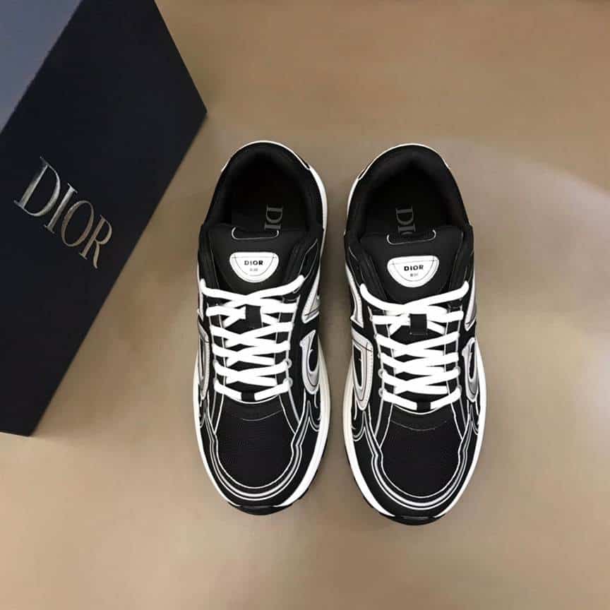 DIOR B30 SNEAKERS BLACK MESH AND TECHNICAL FABRIC - CD88